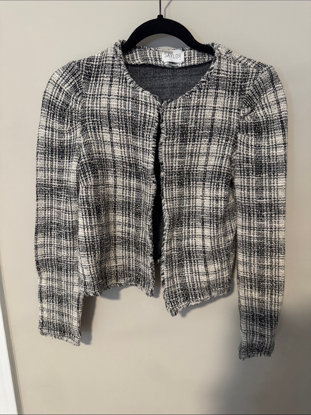 SAYLOR Monochrome Tweed Blazer